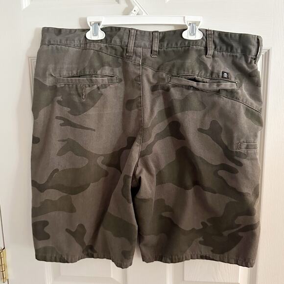 TONY HAWK Shorts CAMO print SIZE 38 gray green pattern casual chino pockets - Picture 7 of 10